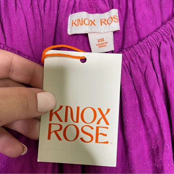 ✨NWT Target Knox Rose Purple Puff Sleeve Ruffle Neck Peasant Blouse Top Size XXL - Picture 6 of 12